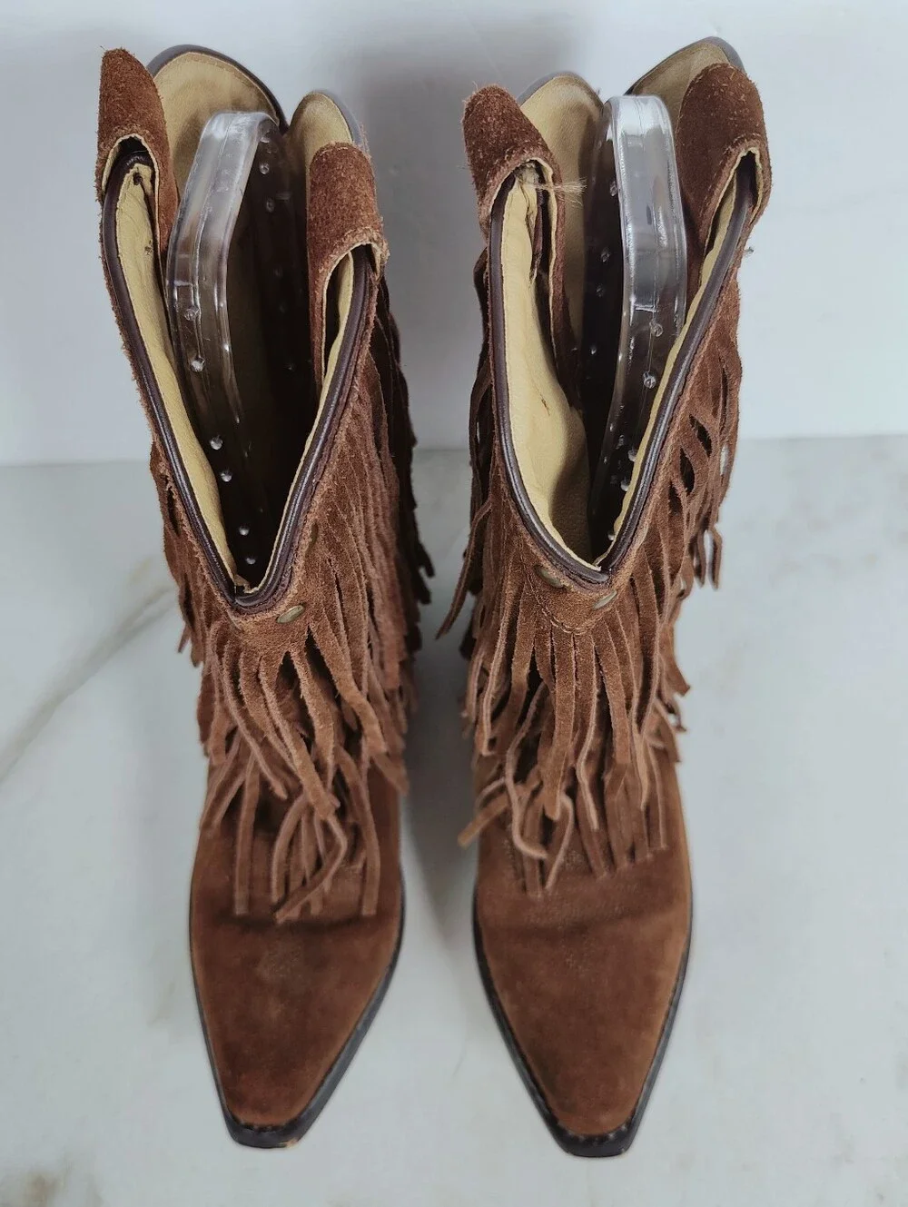 Smoky Mountain Kids Wisteria Brown Suede Double Fringe Western Cowboy Boots, 3.5